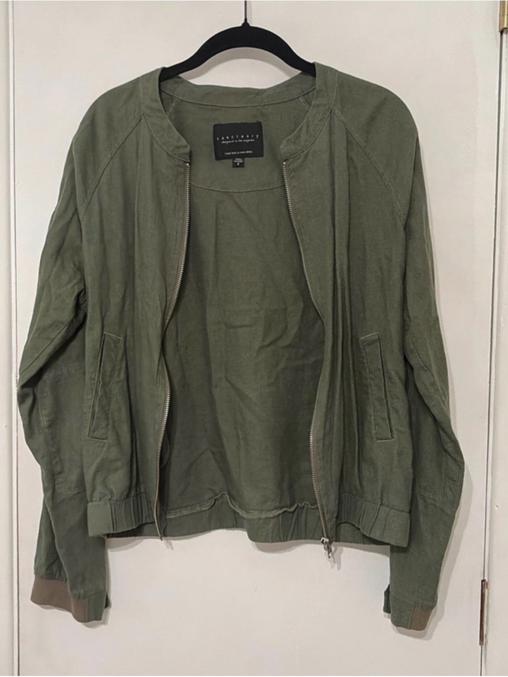 Sanctuary Olive Green Lightweight Bomber Jacket